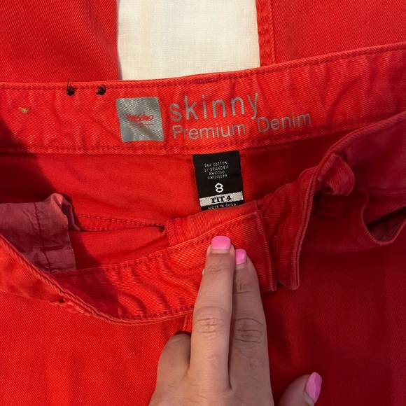 Red Denim Pants - Picture 2 of 4